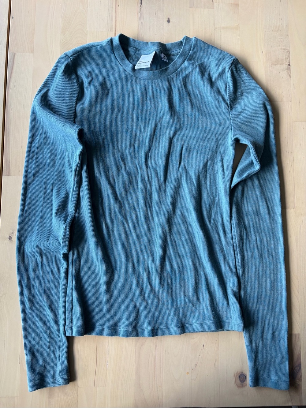 TNA “Homestretch” Long-Sleeve Crewneck Shirt - Olive Blue
